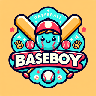 BaseBoyという野球チームのかわいらしいデザイン　チームエンブレム