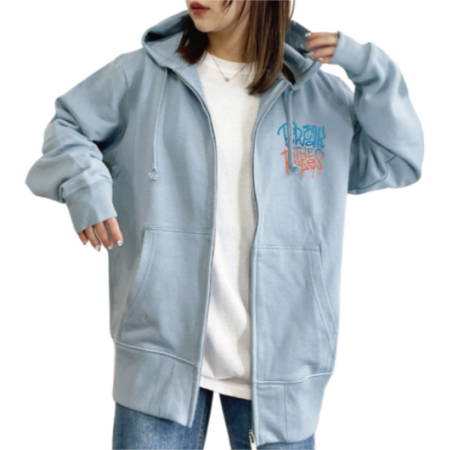 カラフルフードジップパーカー