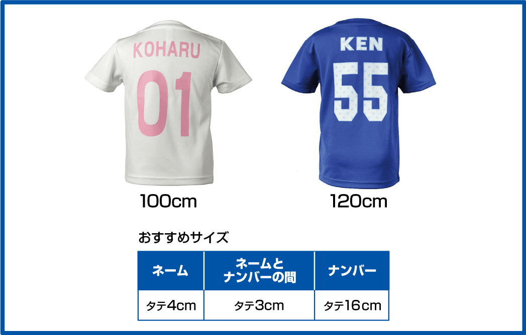 ネーム・ナンバーのセット価格 +990円