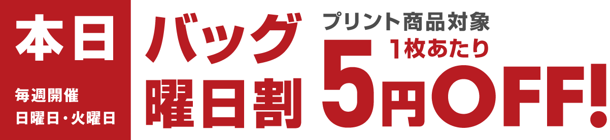 本日バッグの曜日割
