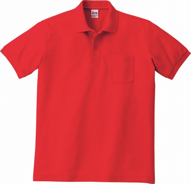 レッド｜すっきりポロシャツ(ポケット付)