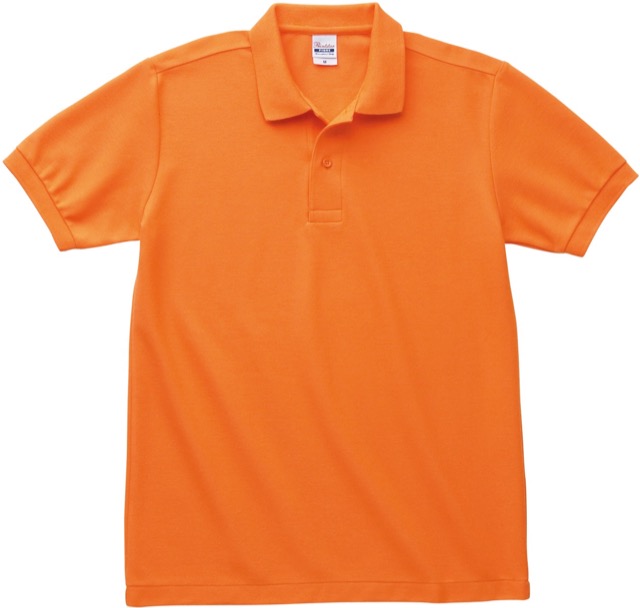 オレンジ｜すっきりポロシャツ(ポケットなし)