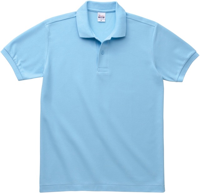 サックス｜すっきりポロシャツ(ポケットなし)