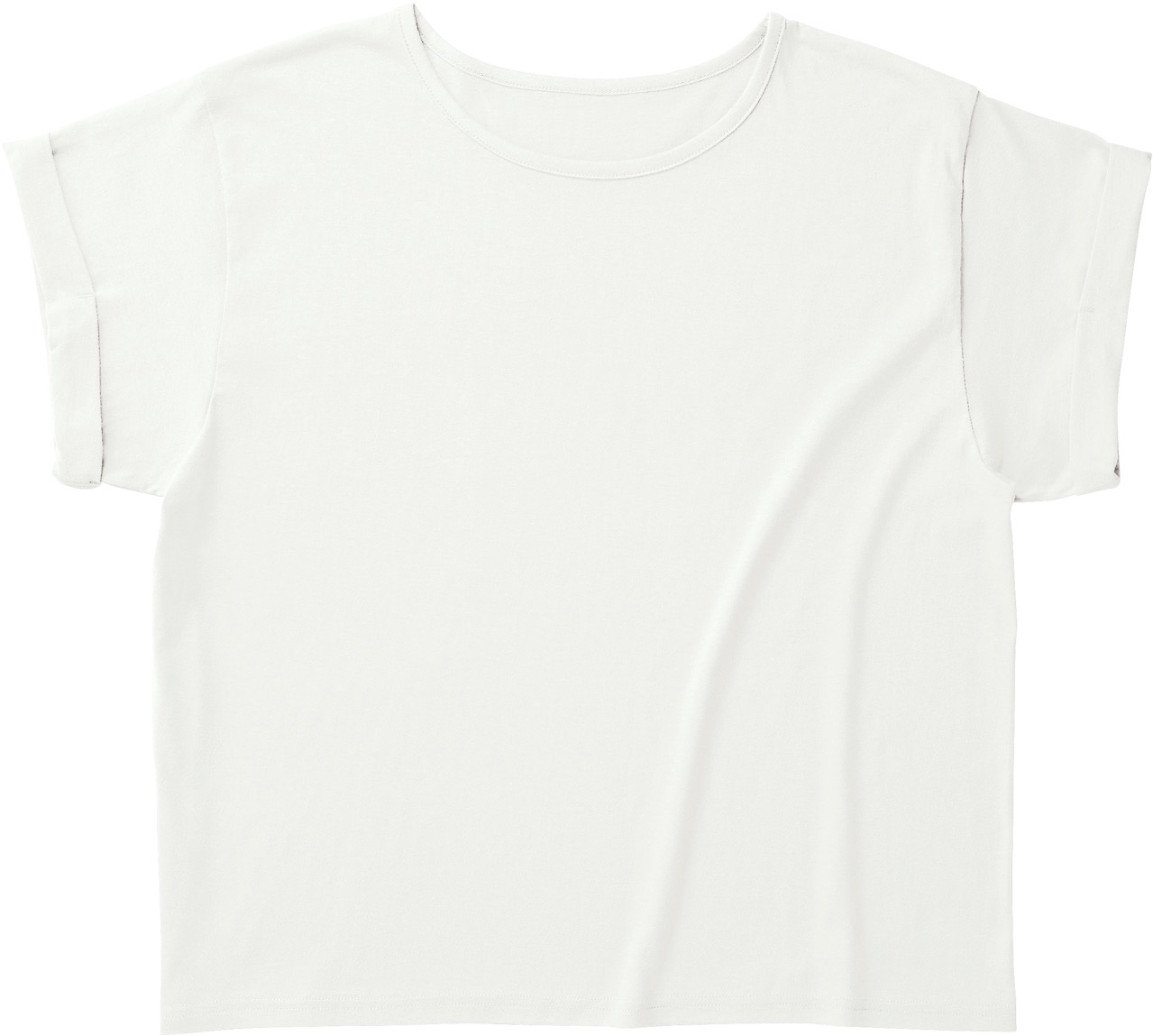 オフホワイト｜ロールアップTシャツ