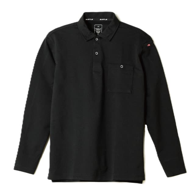 ブラック｜スカッとドライ長袖ポロシャツ