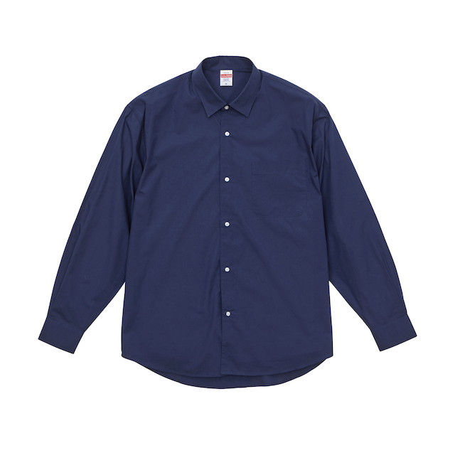 ネイビー｜ゆったりキレイ長袖シャツ