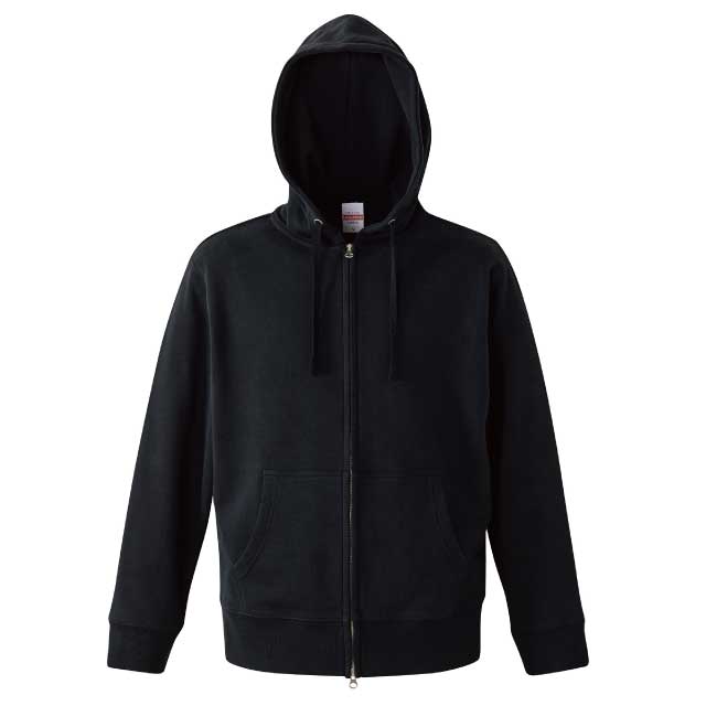 ブラック｜こだわりジップパーカー