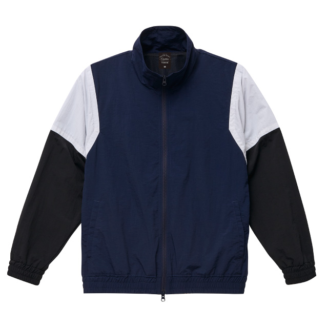 ネイビー/ホワイト/ブラック｜やわらかナイロンジャケット