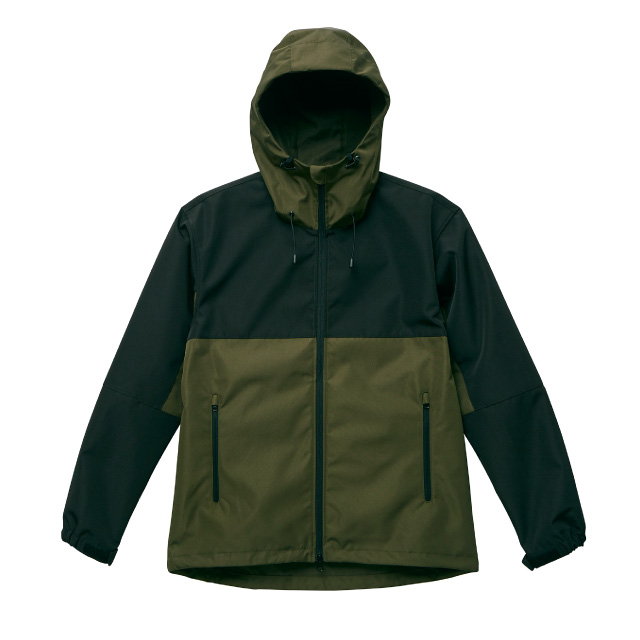 オリーブ/ブラック｜アウトドアシェルパーカー