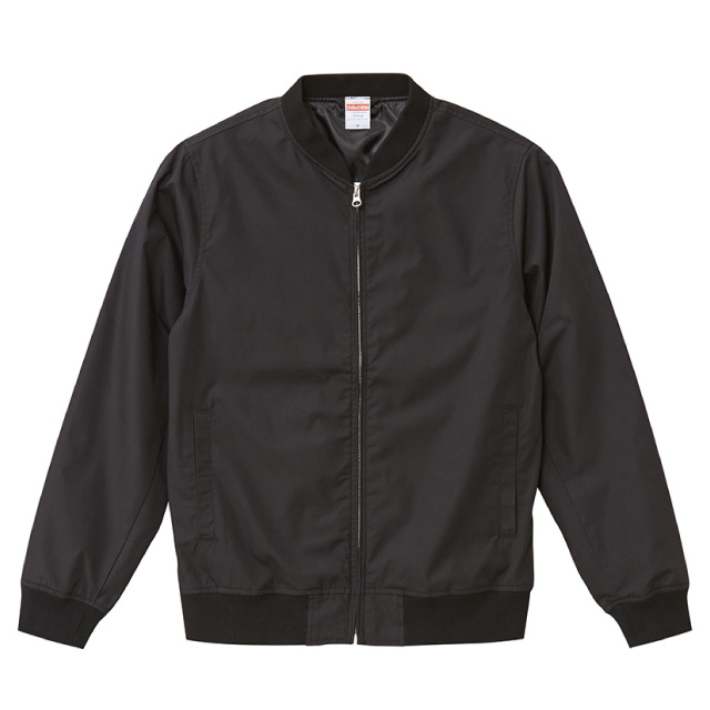 ブラック｜滑らかスタジアムジャケット(裏地付)
