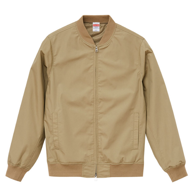 ベージュ｜滑らかスタジアムジャケット(裏地付)