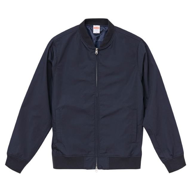 ネイビー｜滑らかスタジアムジャケット(裏地付)