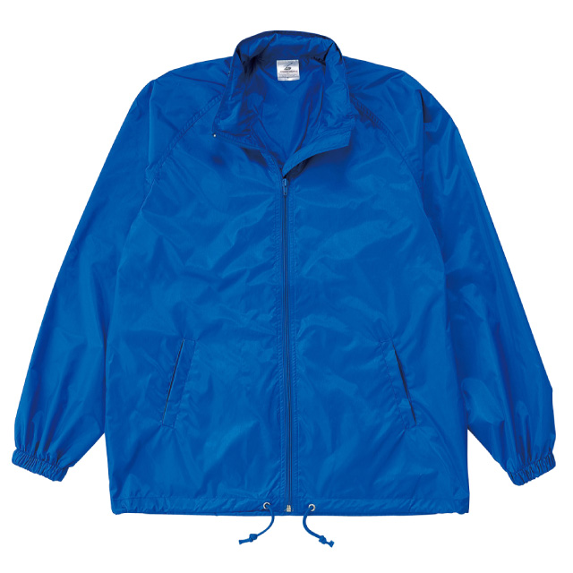 ブルー｜光沢フードウィンドブレーカー