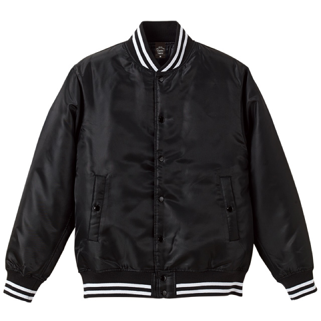 ブラック×ホワイト｜スタジアムジャケット（中綿入）
