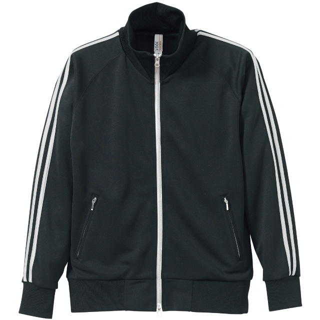 ブラック×シルバー｜ダブルラインジャケットジャージ