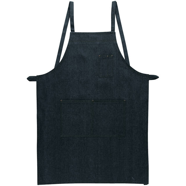 ブラック｜ワークエプロン（胸ポケット付）