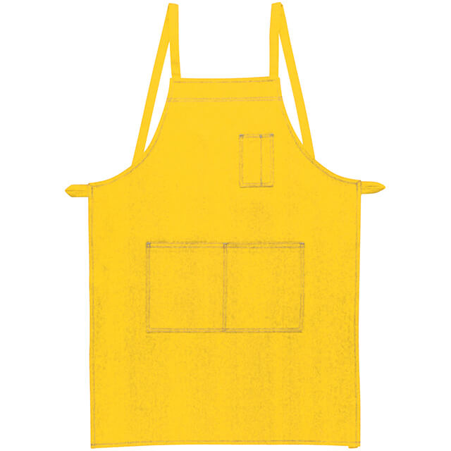 イエロー｜ワークエプロン（胸ポケット付）