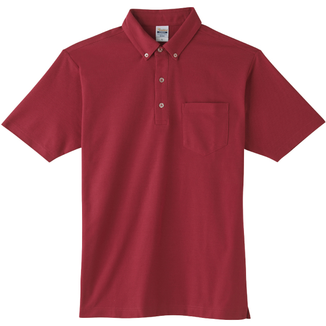 バーガンディ｜オフィスポロシャツ（ポケット付）