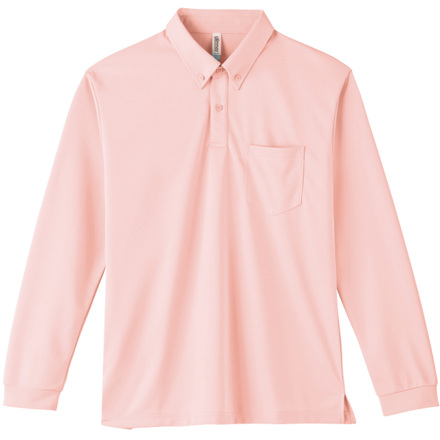 ライトピンク｜オフィスドライ長袖ポロシャツ