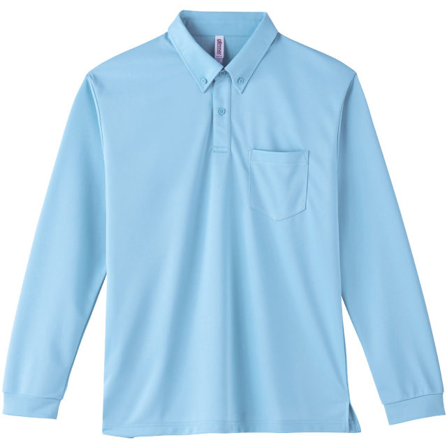 ライトブルー｜オフィスドライ長袖ポロシャツ