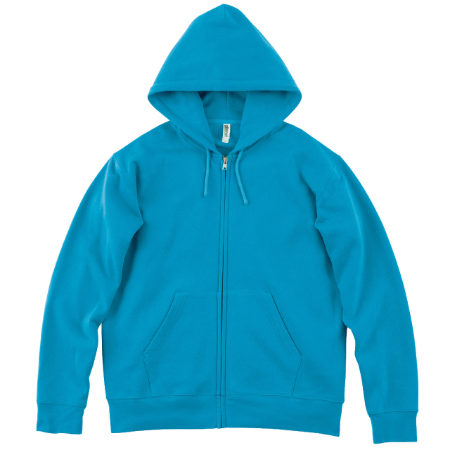 ターコイズ｜やわらかフリースジップパーカー