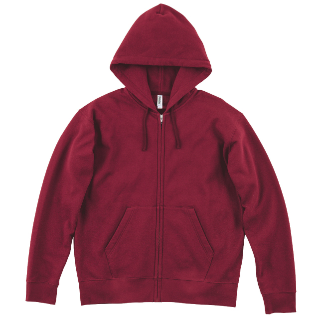 バーガンディ｜やわらかフリースジップパーカー