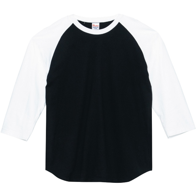 ブラック×ホワイト｜しっかりコットンベースボールTシャツ