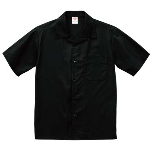 ブラック｜ヴィンテージ風 開襟シャツ