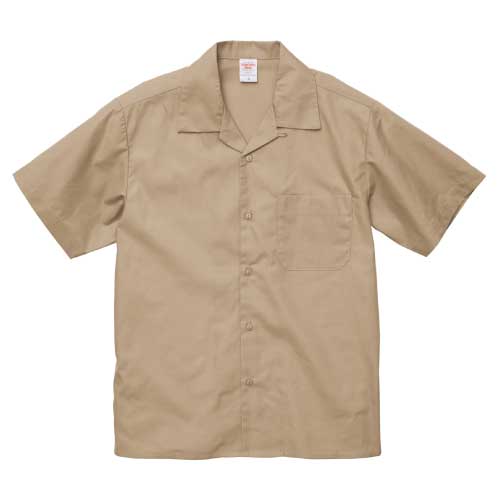 モカベージュ｜ヴィンテージ風 開襟シャツ