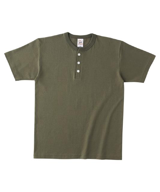 アーミーグリーン｜クールメンズヘンリーネック