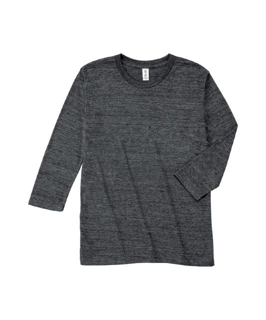 ヘザーブラック｜ソフトシルエット7分袖Tシャツ
