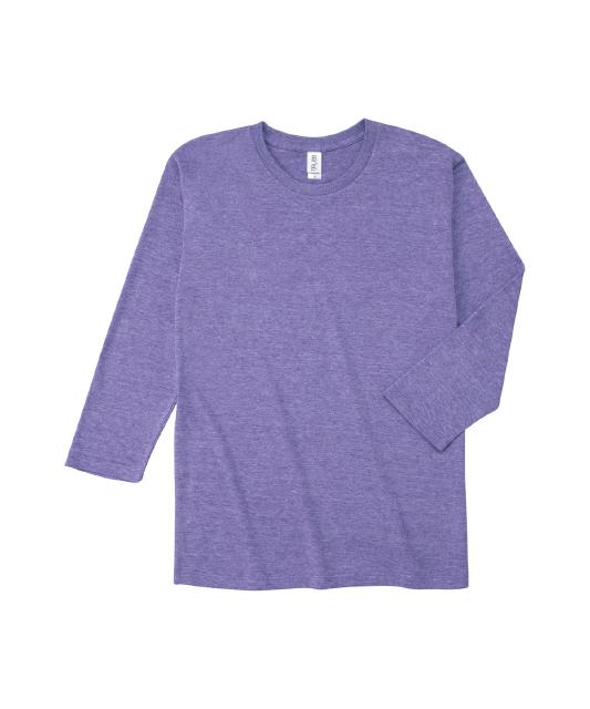 ヘザーパープル｜ソフトシルエット7分袖Tシャツ