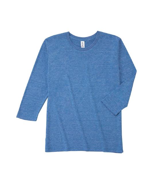 ヘザーブルー｜ソフトシルエット7分袖Tシャツ