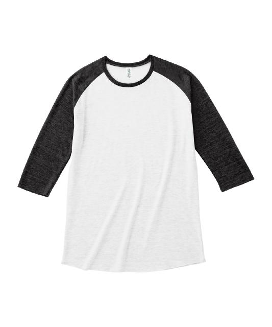 オフホワイト×スミクロ｜ナチュラルミックスベースボールＴシャツ