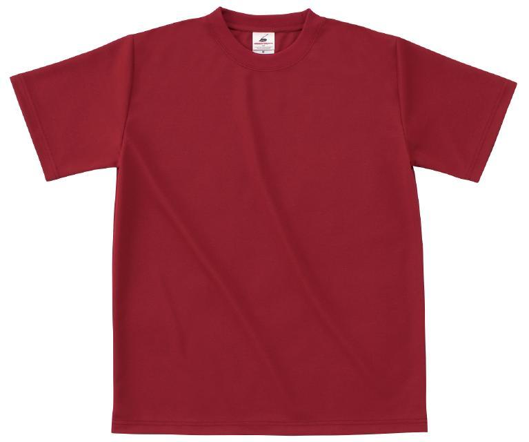 バーガンディ｜速乾ドライアクティブTシャツ
