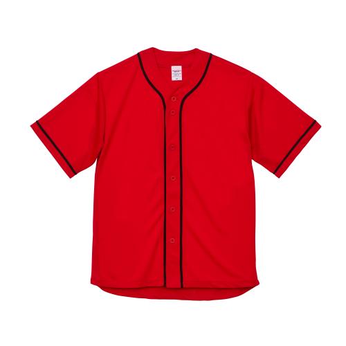 レッド×ブラック｜ドライベースボールシャツ