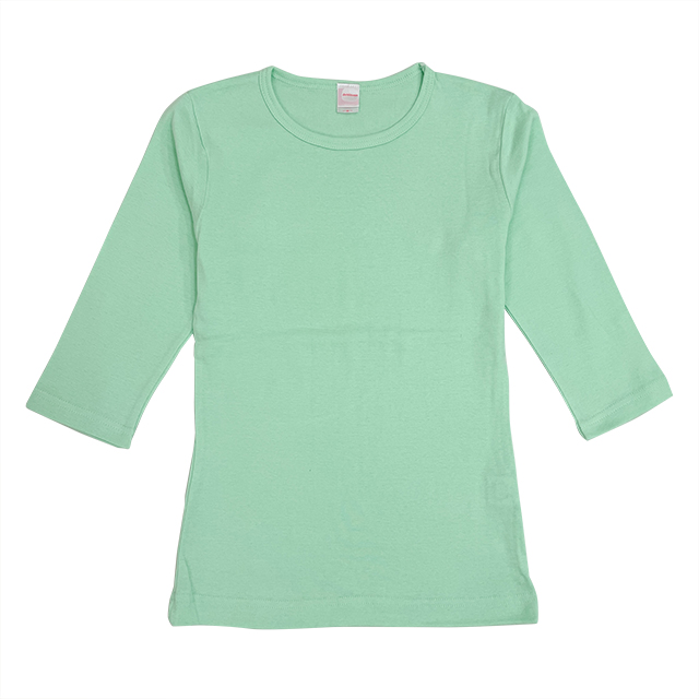 シャーベットグリーン｜7分袖Tシャツ