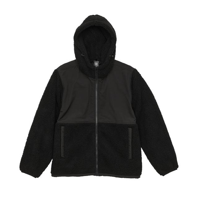 ブラック｜もこもこジャケット（フード付き）