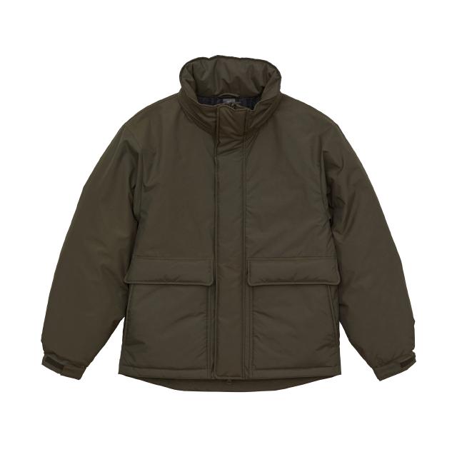 オリーブ｜ボリューム暖ジャケット（中綿入り）