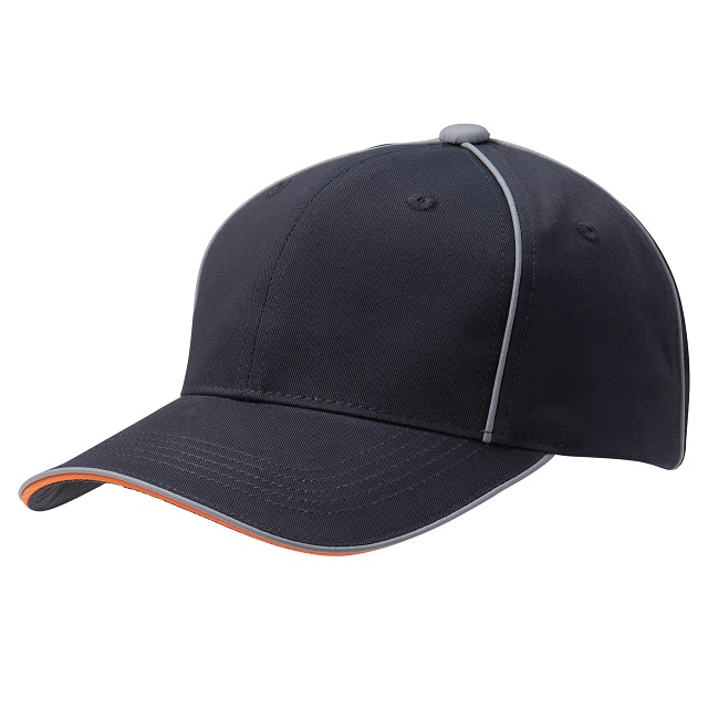 ブラック／オレンジ｜夜光ラインキャップ