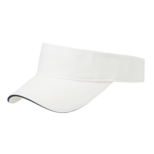 オフホワイト／ネイビー｜カラフルラインバイザー