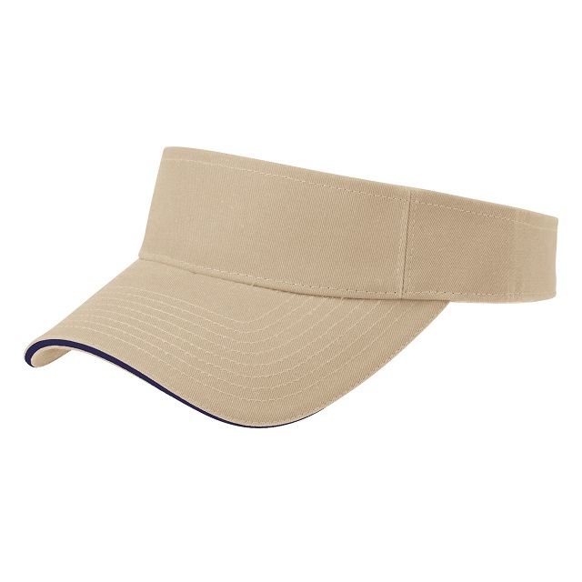 ベージュ／ネイビー｜カラフルラインバイザー