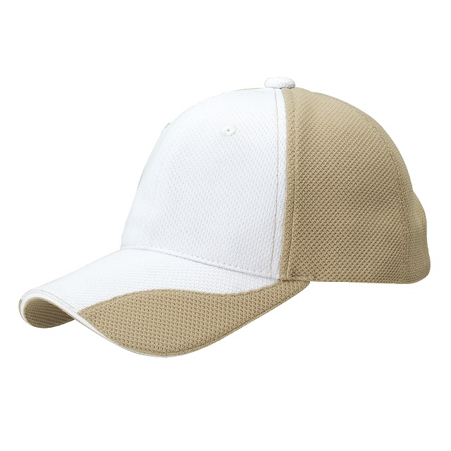 ベージュ／ホワイト｜快適ツートーンキャップ(タイプ1)