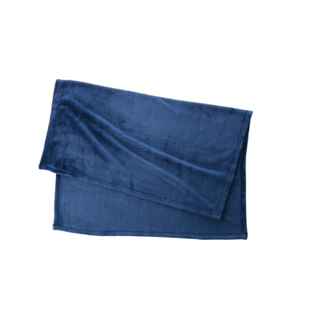 ネイビー｜フリースブランケット（巾着付き）