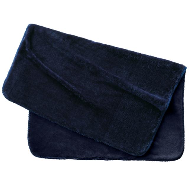 ネイビー｜ボアフリースブランケット（巾着付き）