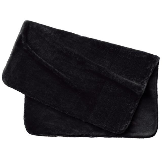 ブラック｜ボアフリースブランケット（巾着付き）