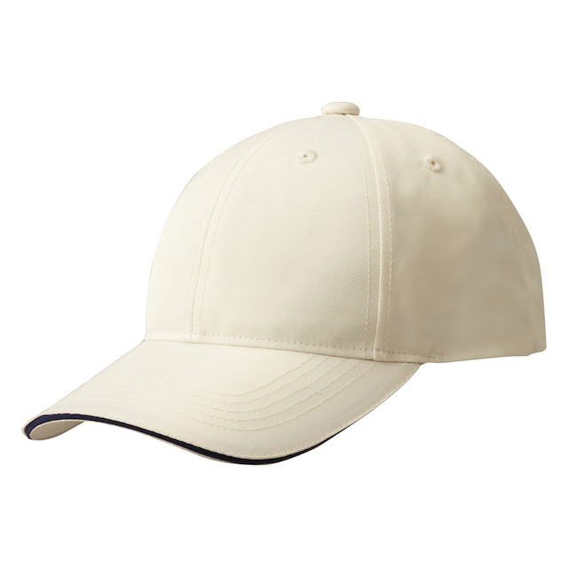 オフホワイト／ネイビー｜クールラインキャップ