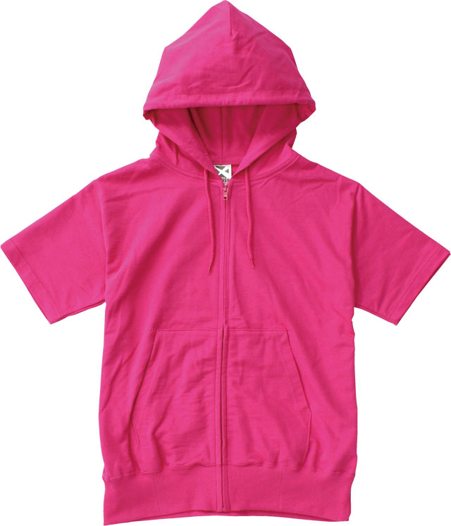 ホットピンク｜ハピネス半袖ジップパーカー