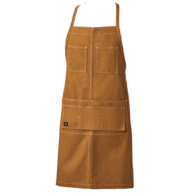 ライトブラウン｜おしゃれステッチエプロン（首掛け）