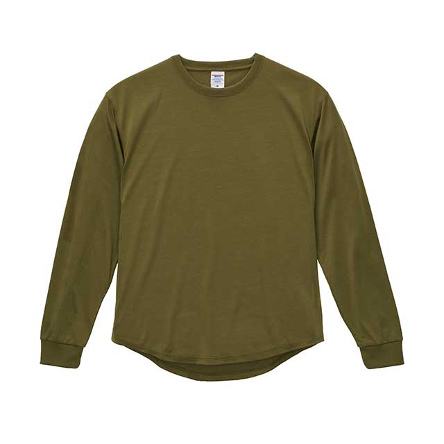 アシッドオリーブ｜ドライラウンドテールロングTシャツ